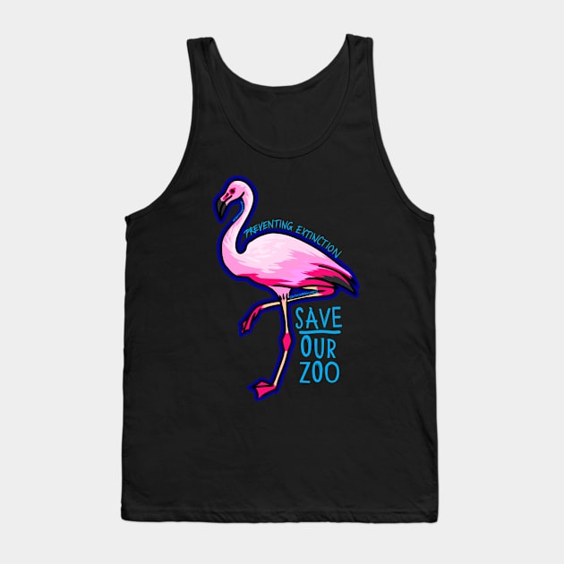 Day 14- Cartoon Chilean Flamingo Tank Top by CelticDragoness